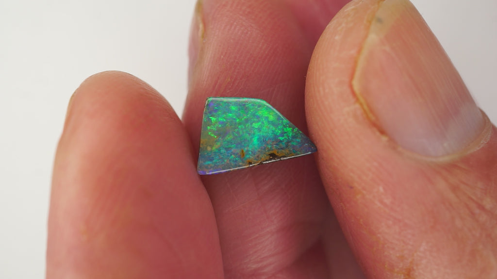2.0ct Boulder Opal - Electric Green & Blue Pinfire on Green Host Body Tone