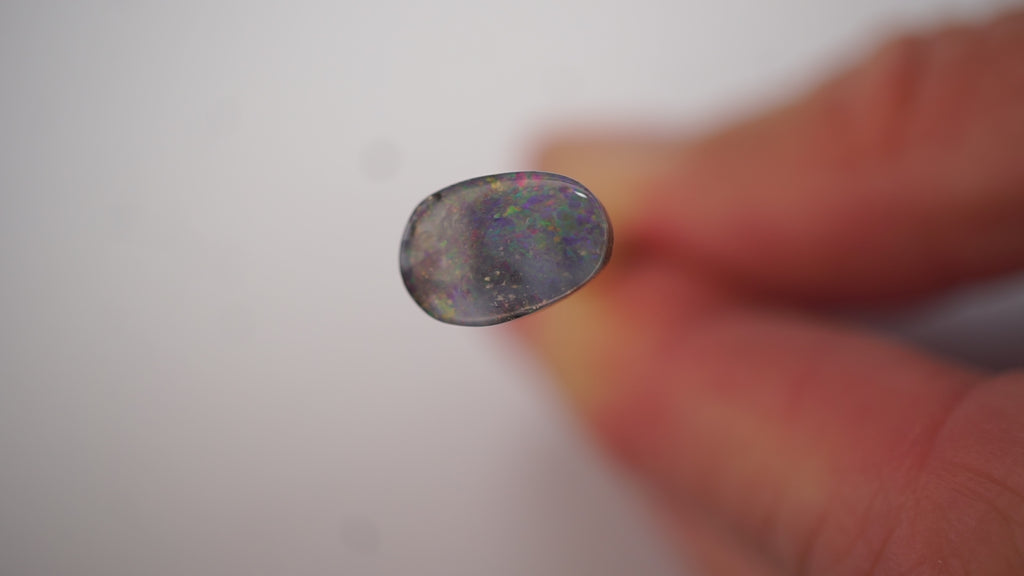 2.1 ct Purple Boulder Opal - Multicolour Pinfire Pattern