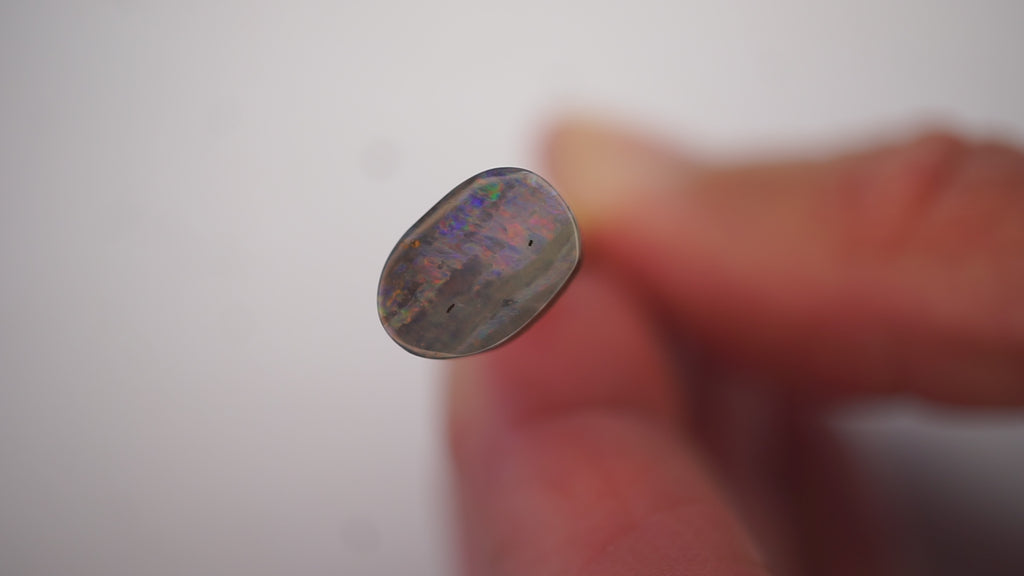 2.9 ct Purple Boulder Opal - Crimson & Violet Flowing Colour