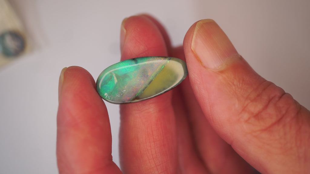 16.7 ct Boulder Opal - Aqua Blue Base with Rolling Teal & Green Flash