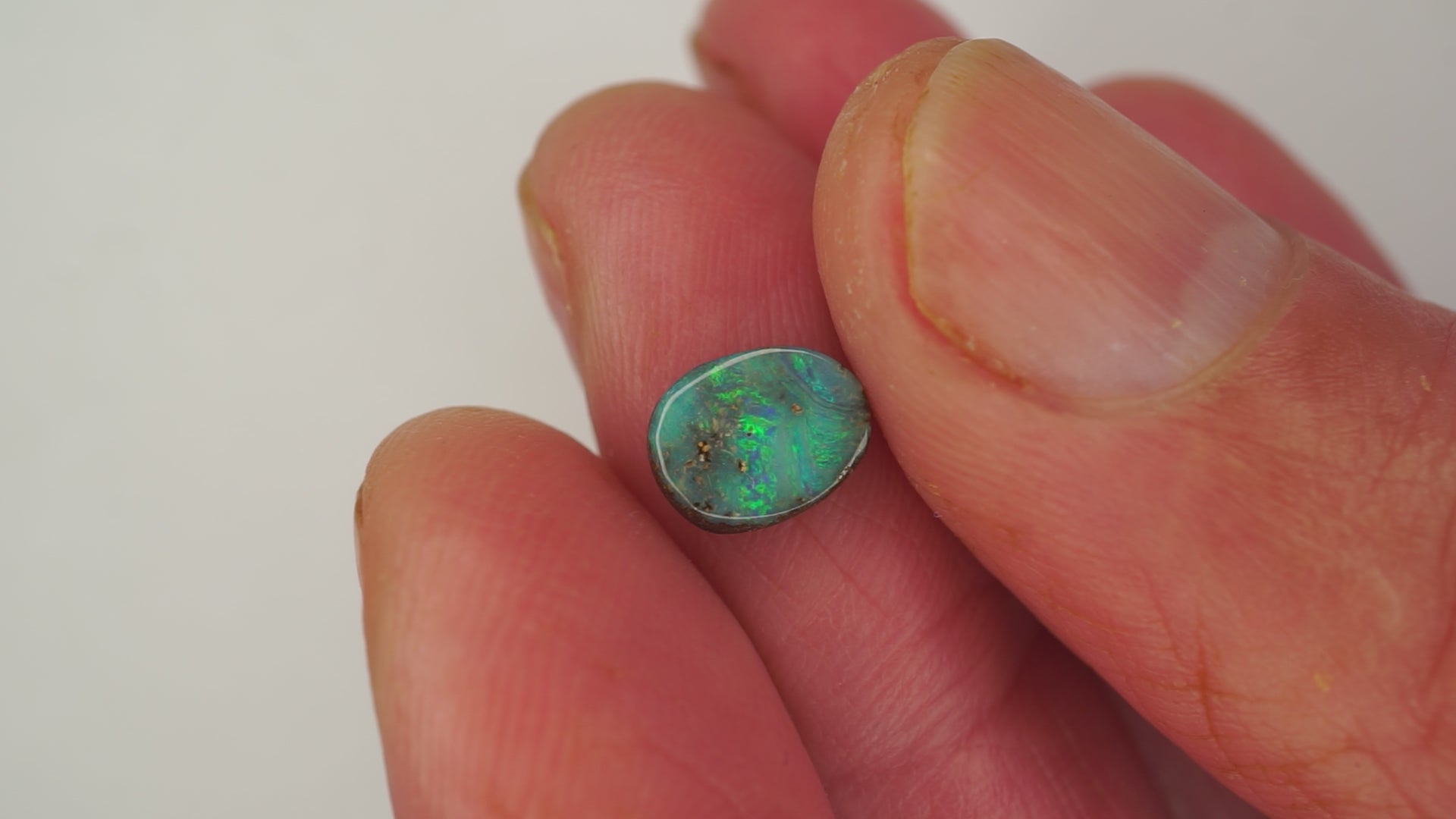 1.6 ct Green-Blue Boulder Opal - Swirling Colour Movement
