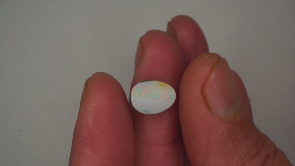 3.2 ct White Boulder Opal - Multicolour Flash Streak