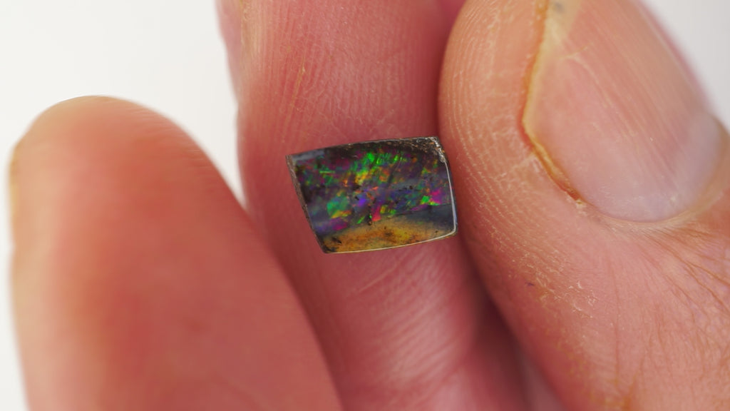 1.4ct Boulder Opal - Multicolour Fire on Dark Brown Base