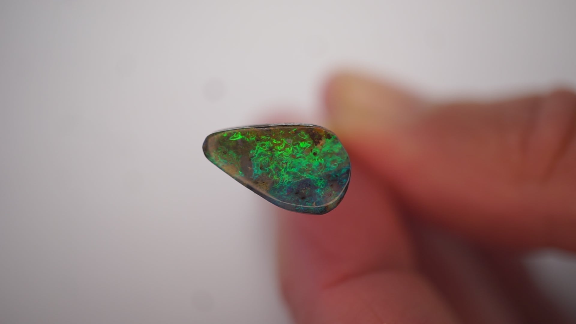 2.4ct Boulder Opal - Neon Green Broad Flash