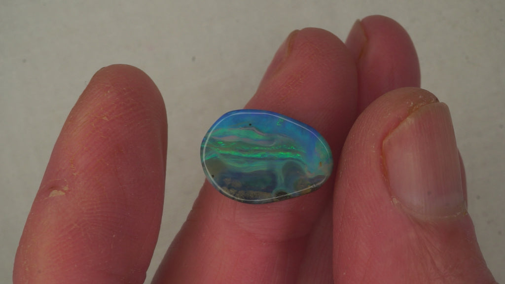 5.8 ct Boulder Opal - Aqua Green & Blue Flowing Colour