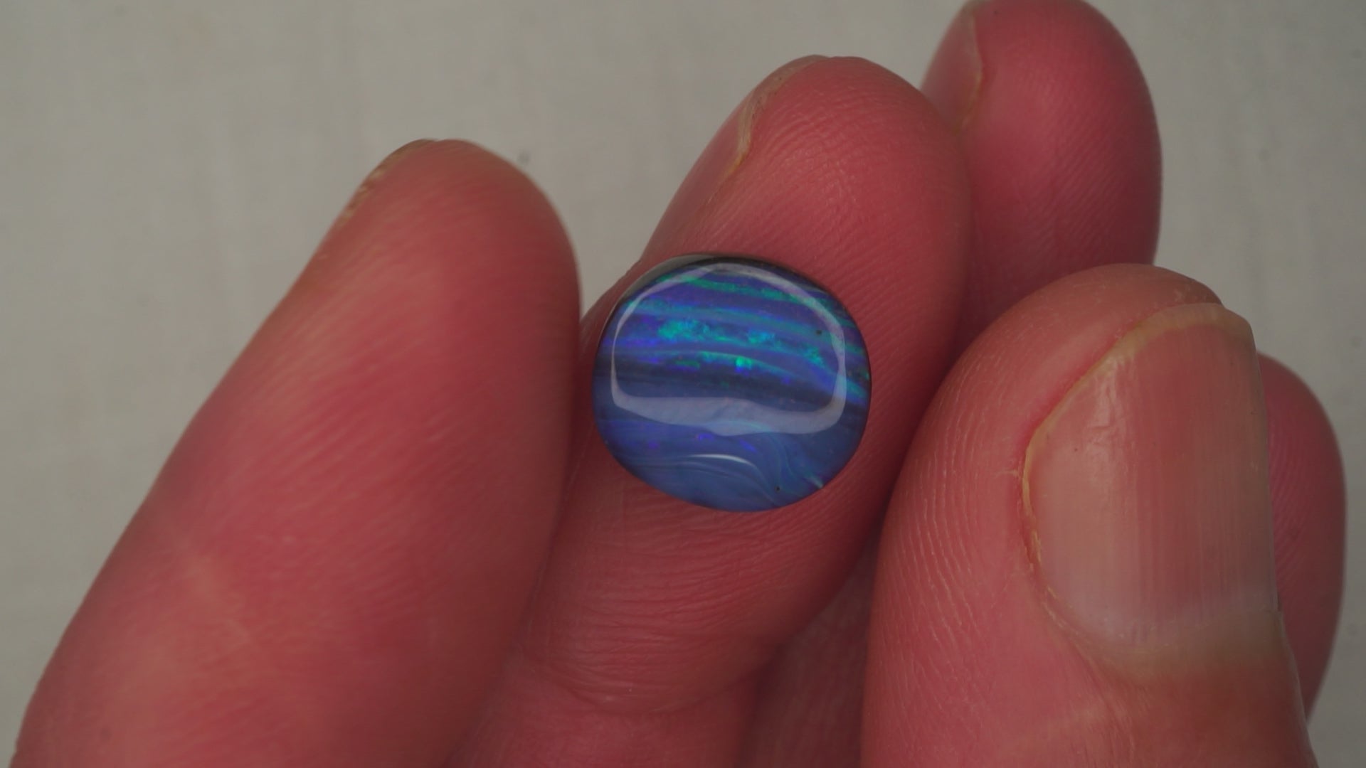 5.3ct Boulder Opal - Aqua, Green & Electric Blue Fire on Deep Blue Host Body Tone