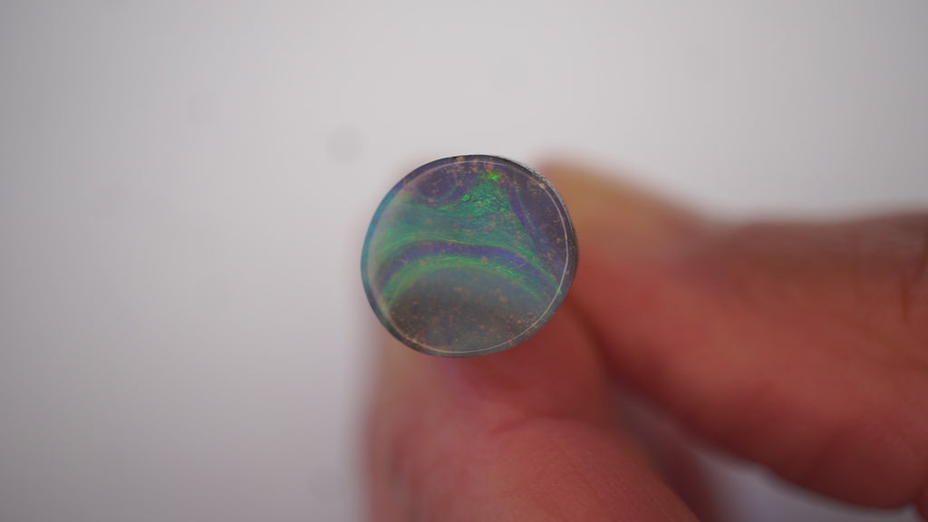 3.9 ct Blue Boulder Opal - Green Feature Flash
