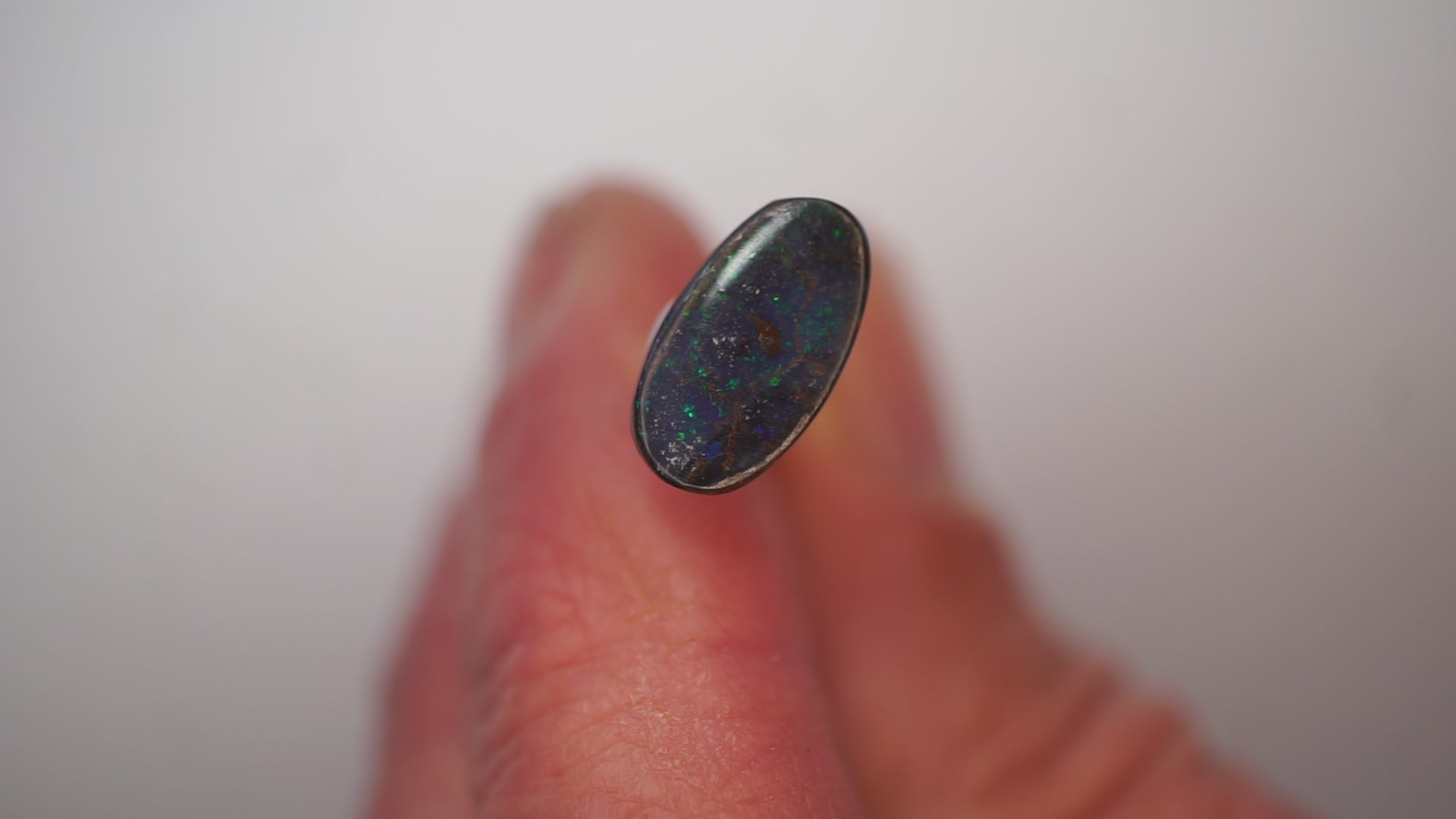3.0ct Boulder Opal - Bright Green Fire on Dark Base