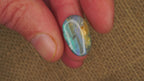 8.8ct Boulder Opal - Blue-Green Play with Light Purple Band on Natural Host Body Tone - Polished Boulder Opal (8.8ct)