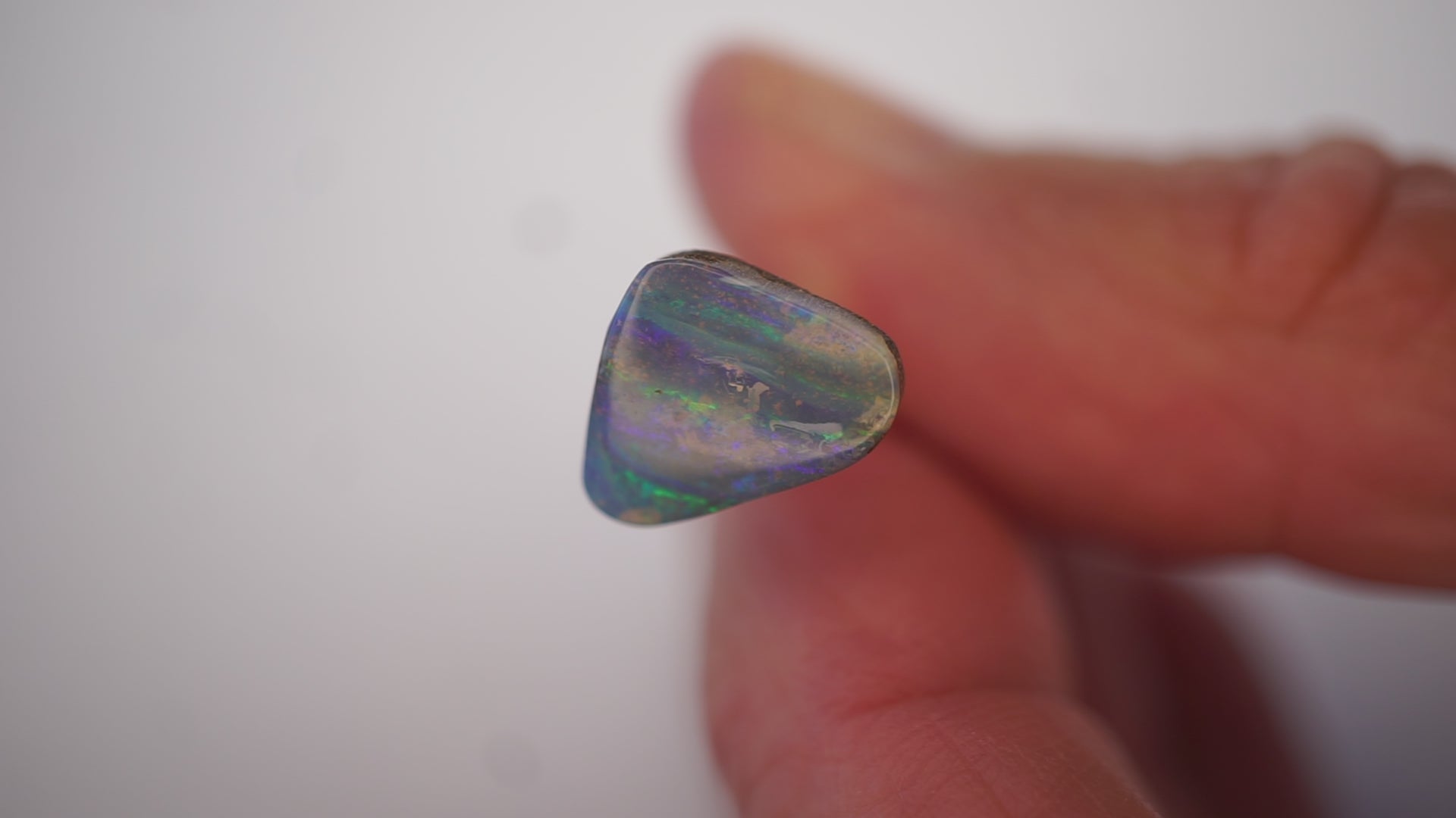 2.7 ct Blue Boulder Opal - Multicolour Banded Colour Play