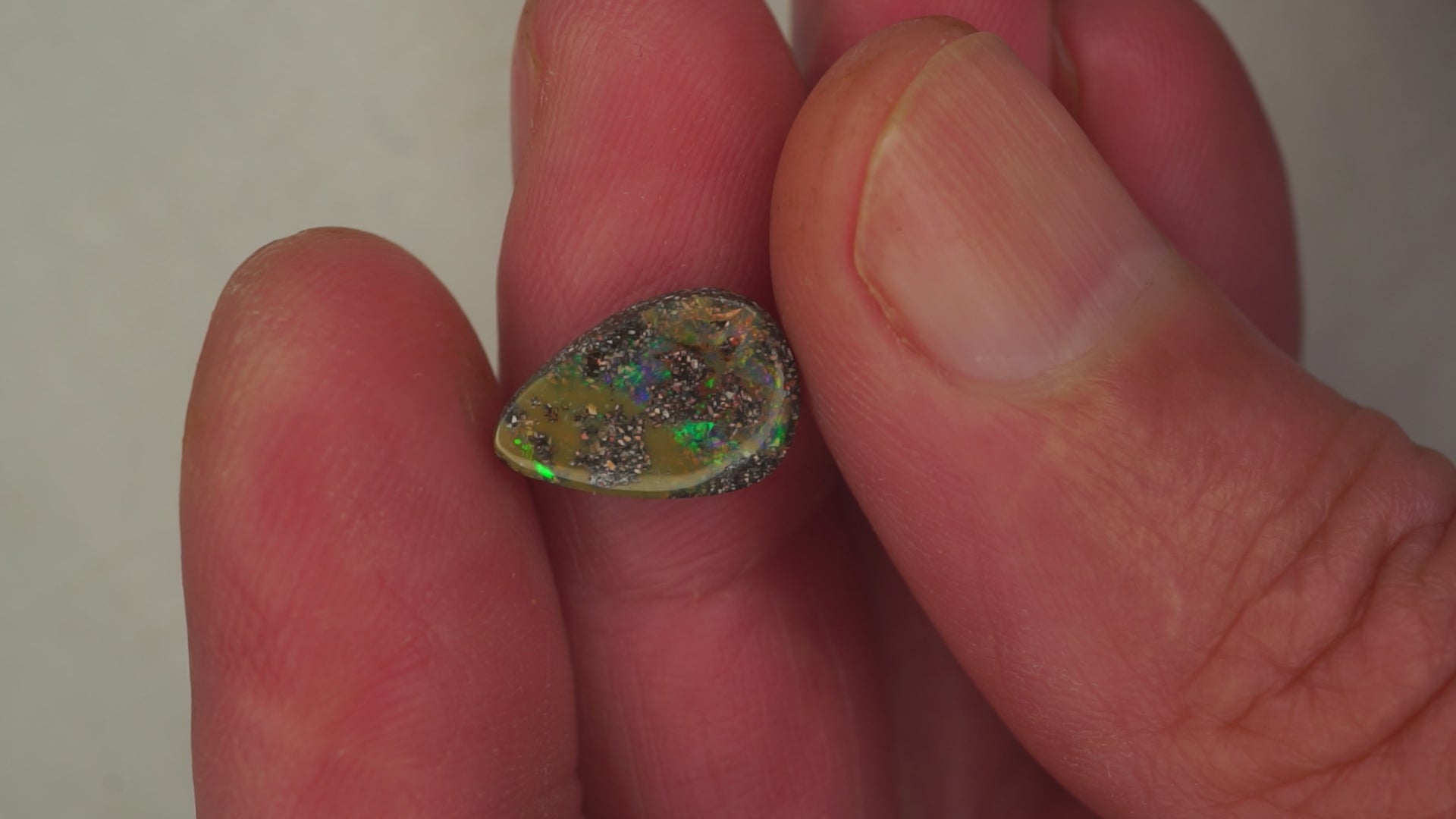 3.0ct Matrix Boulder Opal - Bright Green Play on Natural Host Body Tone