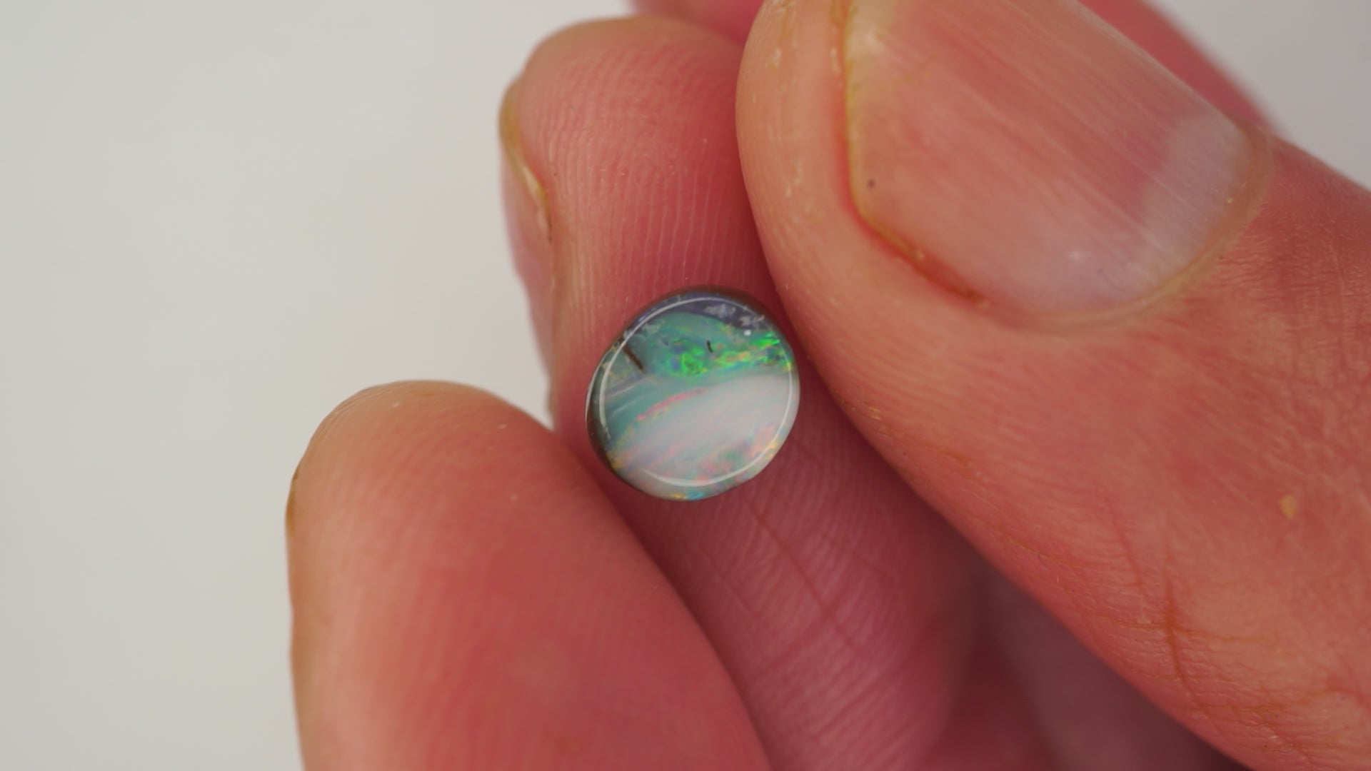 1.6ct Boulder Opal - Green & White Host Body Tone with Aqua, Pink & Gold Directional Play